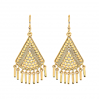 Fringe fan earrings sales
