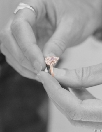 Pear Diamond Ring B&W